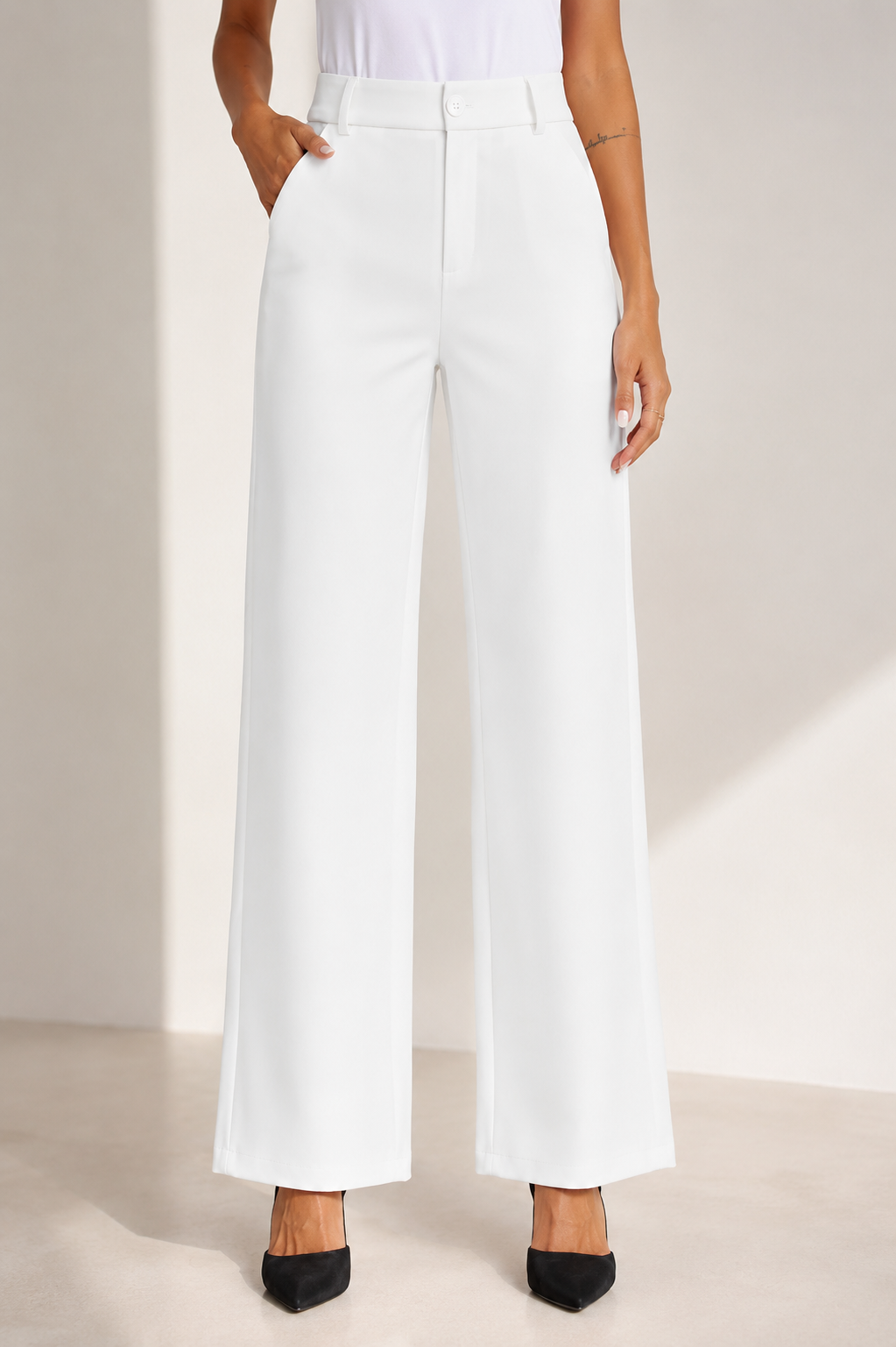 White Tailored Trousers